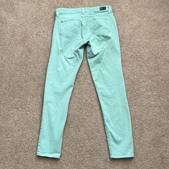 Paige Peg Skinny Pastel Green Jeans - Picture 3 of 10